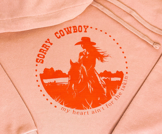 Sorry Cowboy Cropped Hoodie