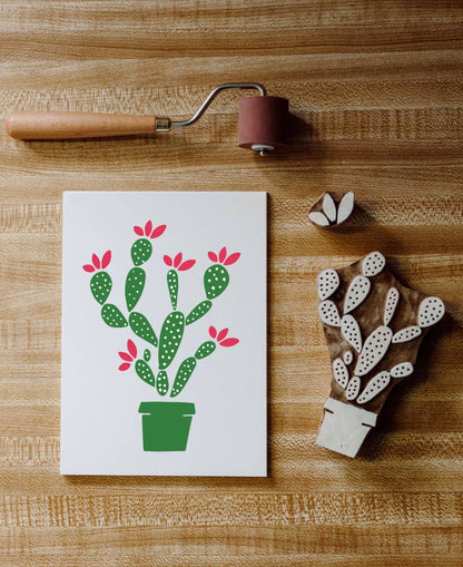 Blooming Cactus Wood Block Printing kit